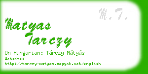 matyas tarczy business card